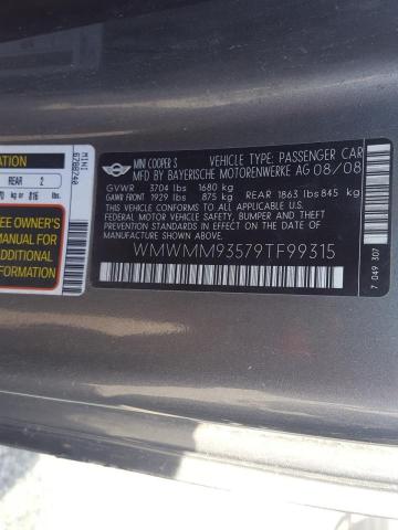 Photo 10 from auction – 2009 MINI COOPER CLU with VIN WMWMM93579TF99315