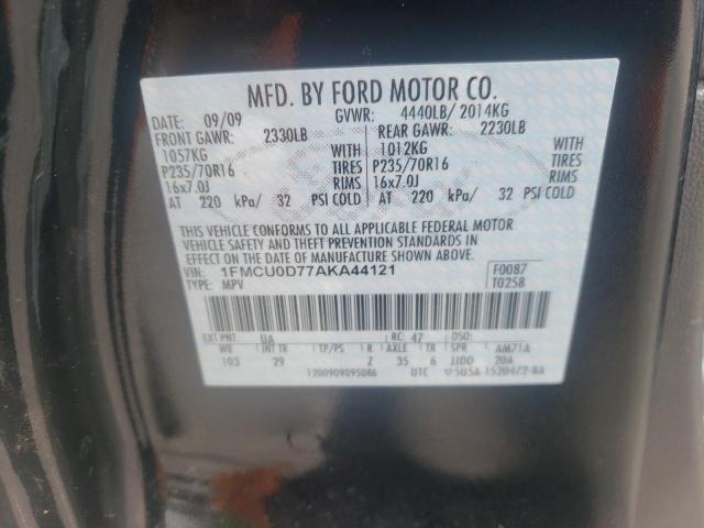 Zdjęcie 10 z aukcji – 2010 FORD ESCAPE XLT z VIN 1FMCU0D77AKA44121