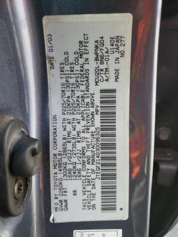 Photo 10 from auction – 2003 TOYOTA HIGHLANDER with VIN JTEGF21A030096325