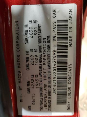 Photo 10 from auction – 2016 MAZDA 6 TOURING with VIN JM1GJ1V5XG1437899