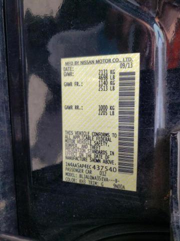 Photo 10 from auction – 2014 NISSAN MAXIMA S with VIN 1N4AA5AP4EC437540