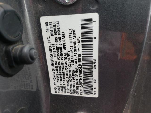 Photo 10 from auction – 2005 HONDA ELEMENT EX with VIN 5J6YH17695L015818