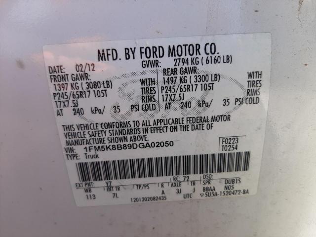 Photo 10 from auction – 2013 FORD EXPLORER with VIN 1FM5K8B89DGA02050