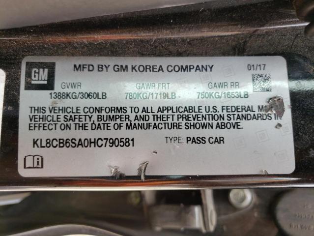 Photo 10 from auction – 2017 CHEVROLET SPARK LS with VIN KL8CB6SA0HC790581