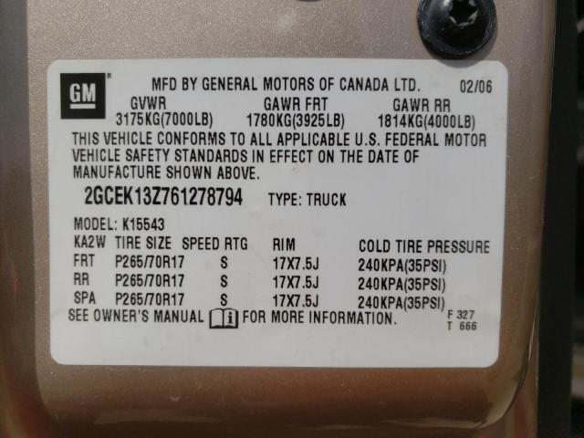 Photo 10 from auction – 2006 CHEVROLET SILVERADO with VIN 2GCEK13Z761278794