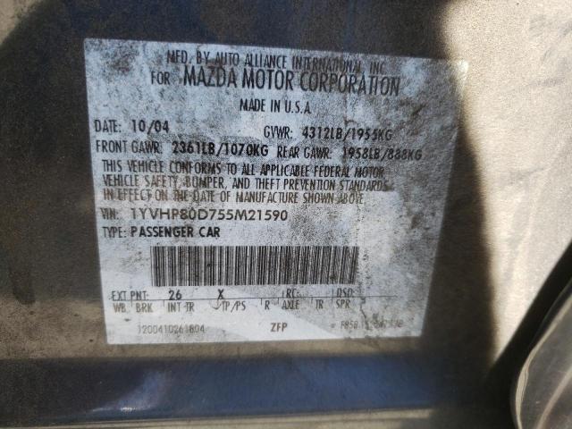 Photo 10 from auction – 2005 MAZDA 6 S with VIN 1YVHP80D755M21590