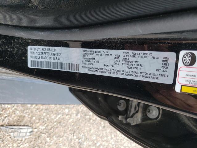 Photo 10 from auction – 2020 RAM 1500 BIG H with VIN 1C6SRFFT3LN394112