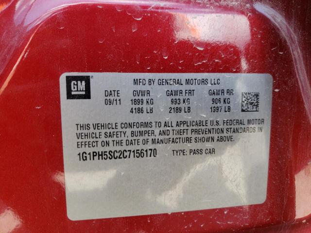 Photo 10 from auction – 2012 CHEVROLET CRUZE LTZ with VIN 1G1PH5SC2C7156170