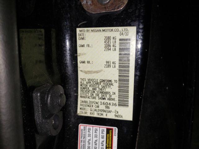 Photo 10 from auction – 2010 NISSAN ALTIMA SR with VIN 1N4BL2EP2AC160436