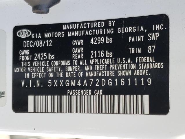 Photo 10 from auction – 2013 KIA OPTIMA LX with VIN 5XXGM4A72DG161119