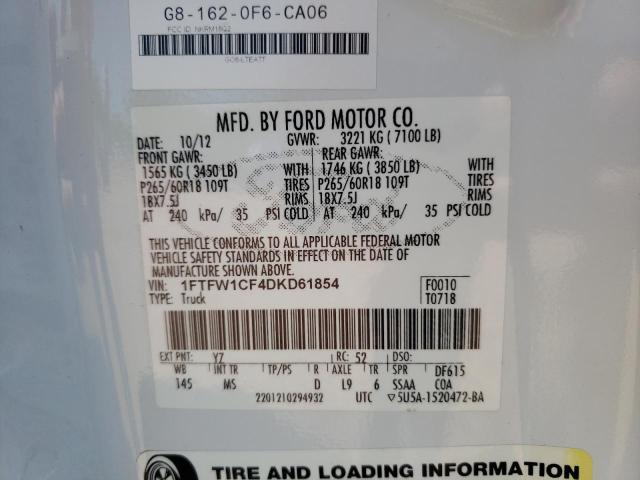 Photo 10 from auction – 2013 FORD F150 SUPER with VIN 1FTFW1CF4DKD61854
