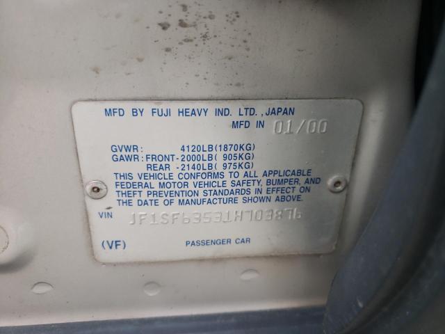 Photo 10 from auction – 2001 SUBARU FORESTER L with VIN JF1SF63531H703876