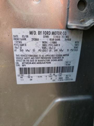 Photo 10 from auction – 2008 FORD EDGE LIMIT with VIN 2FMDK49C48BA87696