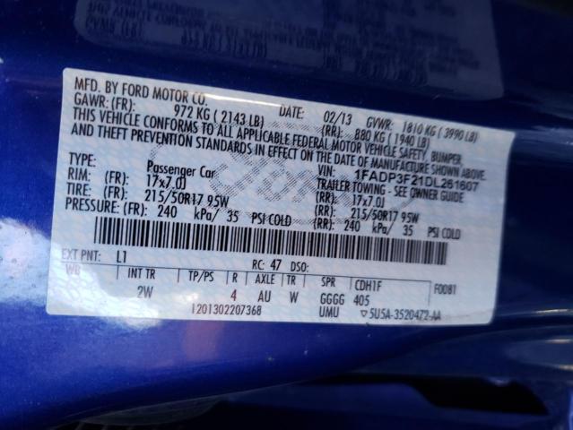 Photo 10 from auction – 2013 FORD FOCUS SE with VIN 1FADP3F21DL261607