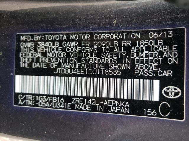 Photo 10 from auction – 2013 TOYOTA COROLLA BA with VIN JTDBU4EE1DJ118535
