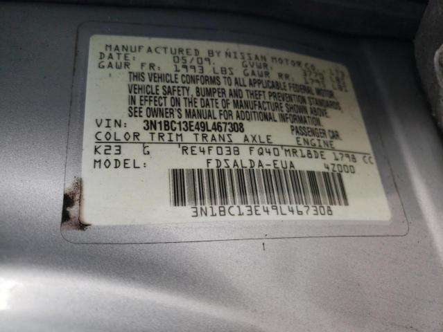 Photo 10 from auction – 2009 NISSAN VERSA S with VIN 3N1BC13E49L467308