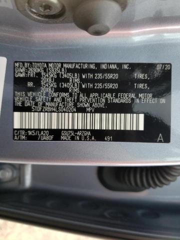 Photo 10 from auction – 2020 TOYOTA HIGHLANDER with VIN 5TDFZRBH4LS040204
