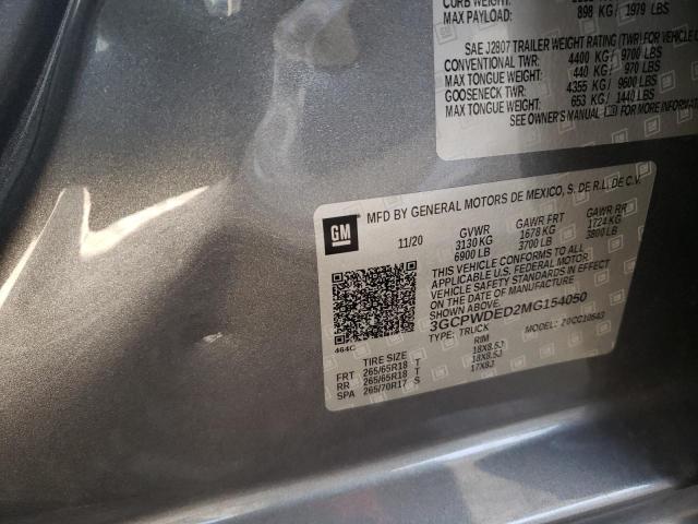 Photo 10 from auction – 2021 CHEVROLET SILVERADO with VIN 3GCPWDED2MG154050