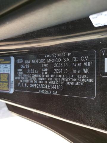 Photo 10 from auction – 2020 KIA FORTE FE with VIN 3KPF24AD5LE144183