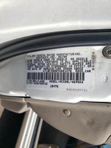 Photo 10 from auction – 2000 TOYOTA AVALON XL with VIN 4T1BF28B8YU081578