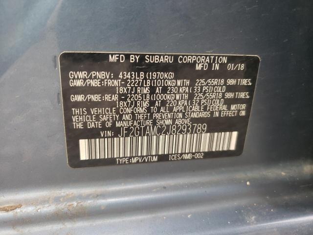 Photo 10 from auction – 2018 SUBARU CROSSTREK with VIN JF2GTAMC2J8293789