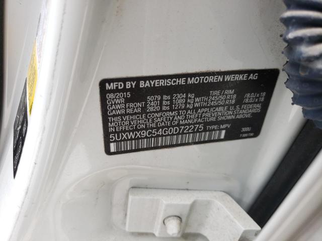 Photo 10 from auction – 2016 BMW X3 XDRIVE2 with VIN 5UXWX9C54G0D72275