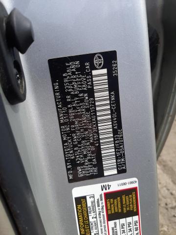 Photo 10 from auction – 2010 TOYOTA CAMRY BASE with VIN 4T1BF3EKXAU115729