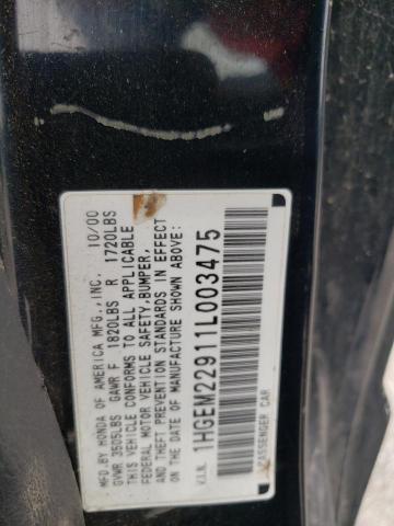 Photo 10 from auction – 2001 HONDA CIVIC SI with VIN 1HGEM22911L003475