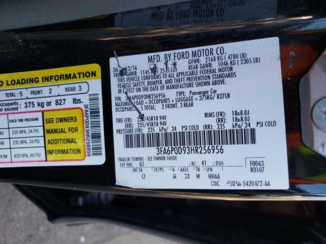 Photo 10 from auction – 2017 FORD FUSION TIT with VIN 3FA6P0D93HR256956