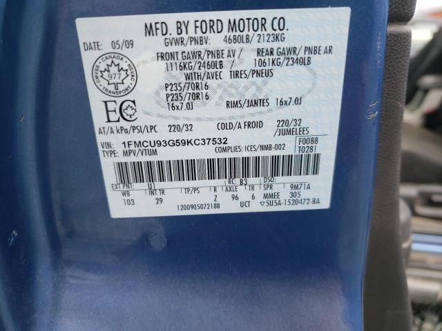Photo 10 from auction – 2009 FORD ESCAPE XLT with VIN 1FMCU93G59KC37532