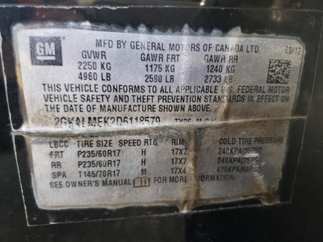 Photo 10 from auction – 2013 GMC TERRAIN SL with VIN 2GKALMEK2D6118579