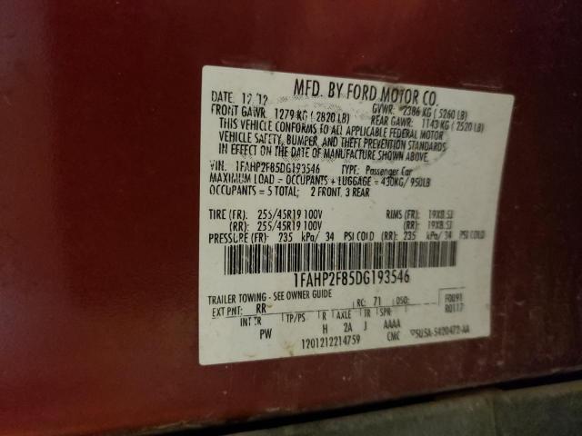 Photo 10 from auction – 2013 FORD TAURUS LIM with VIN 1FAHP2F85DG193546