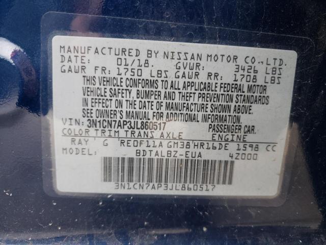 Photo 10 from auction – 2018 NISSAN VERSA S with VIN 3N1CN7AP3JL860517