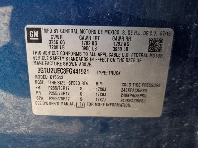 Photo 10 from auction – 2015 GMC SIERRA K15 with VIN 3GTU2UEC8FG441921