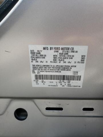 Photo 10 from auction – 2017 FORD EXPLORER with VIN 1FM5K7BH6HGC99634