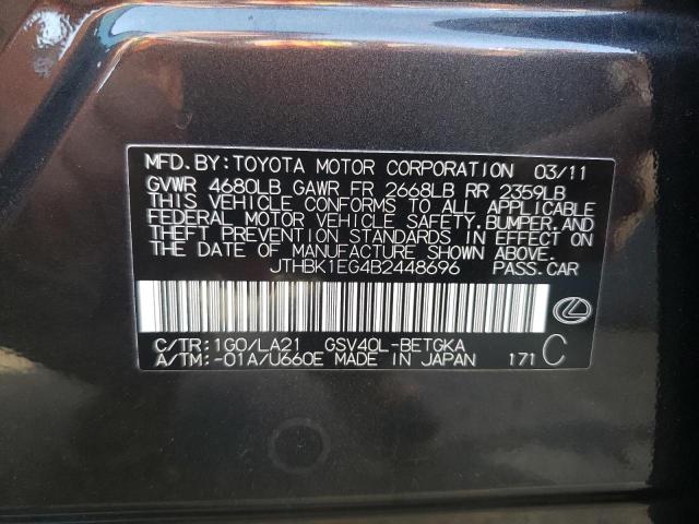 Photo 10 from auction – 2011 LEXUS ES 350 with VIN JTHBK1EG4B2448696