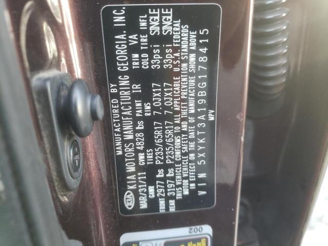 Photo 10 from auction – 2011 KIA SORENTO BA with VIN 5XYKT3A19BG178415