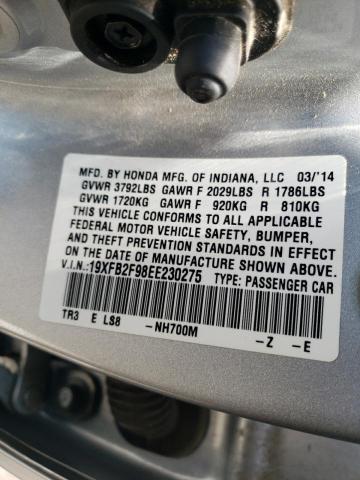 Photo 10 from auction – 2014 HONDA CIVIC EXL with VIN 19XFB2F98EE230275