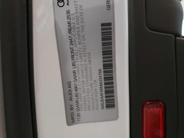 Photo 10 from auction – 2021 AUDI A4 PREMIUM with VIN WAUEAAF4XMA034768