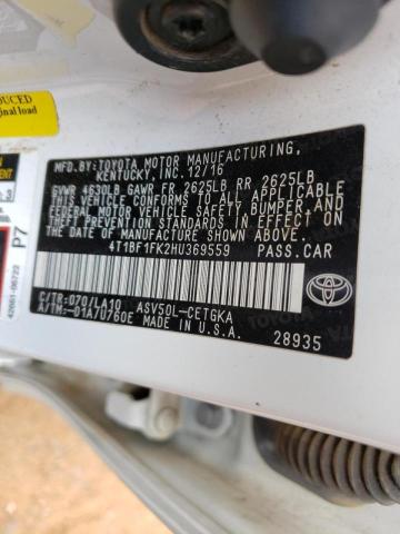 Photo 10 from auction – 2017 TOYOTA CAMRY LE with VIN 4T1BF1FK2HU369559