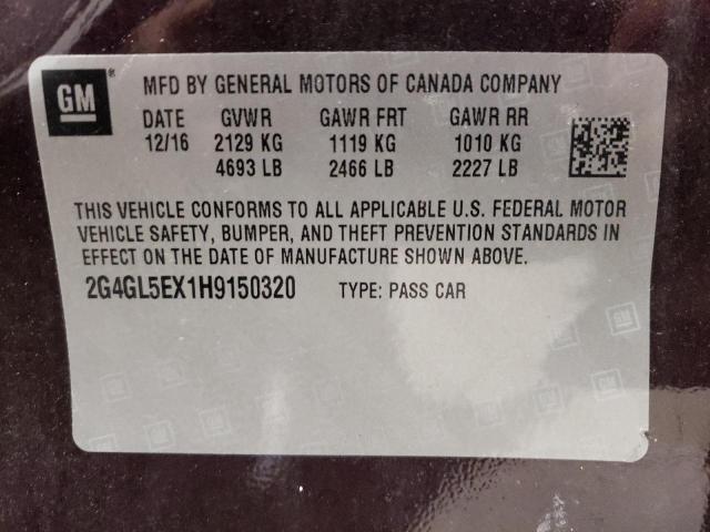 Photo 10 from auction – 2017 BUICK REGAL SPOR with VIN 2G4GL5EX1H9150320
