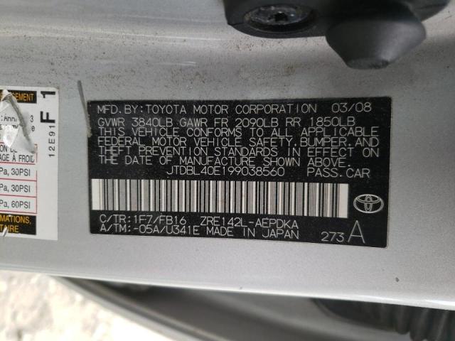 Zdjęcie 10 z aukcji – 2009 TOYOTA COROLLA BA z VIN JTDBL40E199038560