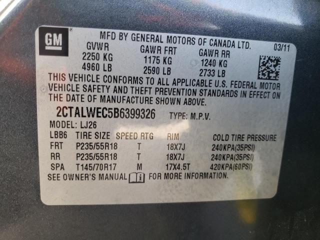 Photo 10 from auction – 2011 GMC TERRAIN SL with VIN 2CTALWEC5B6399326