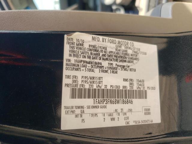 Photo 10 from auction – 2011 FORD FOCUS SE with VIN 1FAHP3FN6BW186846