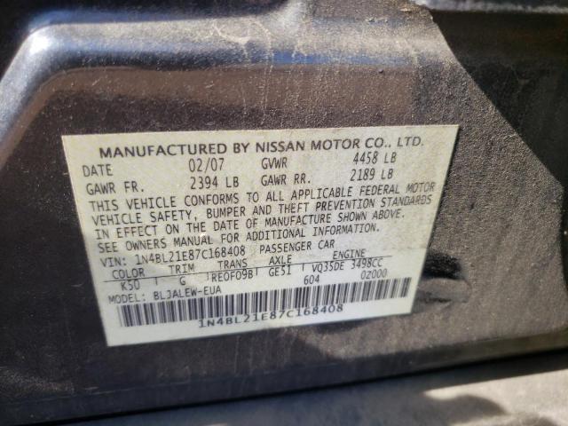 Photo 10 from auction – 2007 NISSAN ALTIMA 3.5 with VIN 1N4BL21E87C168408