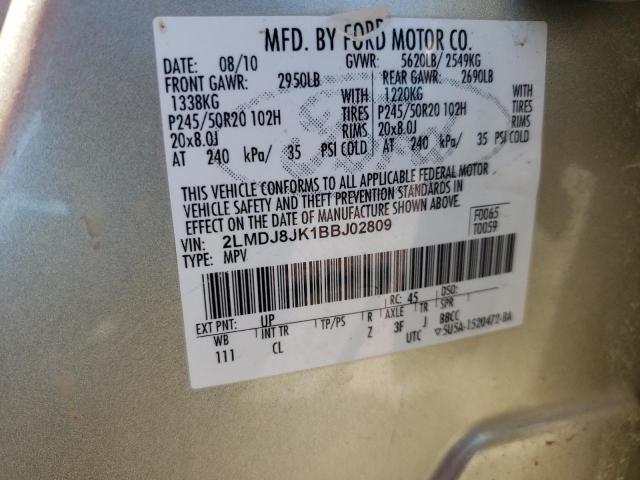 Photo 10 from auction – 2011 LINCOLN MKX with VIN 2LMDJ8JK1BBJ02809