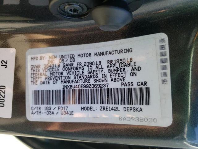 Photo 10 from auction – 2009 TOYOTA COROLLA BA with VIN 1NXBU40E99Z069237
