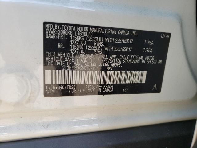 Photo 10 from auction – 2021 TOYOTA RAV4 LE with VIN 2T3H1RFV2MC107951