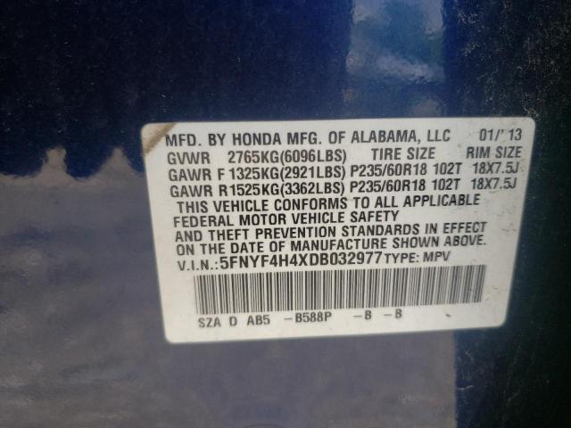 Photo 10 from auction – 2013 HONDA PILOT EX with VIN 5FNYF4H4XDB032977