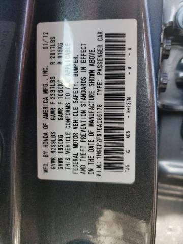 Photo 10 from auction – 2012 HONDA ACCORD SE with VIN 1HGCP2F67CA086178